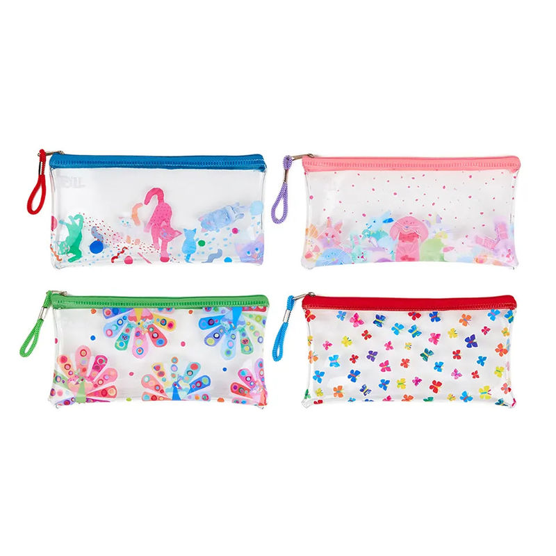Sacchetto di plastica colorato su ordinazione glassato della matita del mini del PVC sacchetto pp della matita con la chiusura lampo
